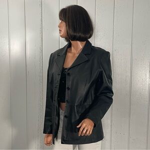 Vintage KC Collections Women's Black Leather Jacket Sz M
